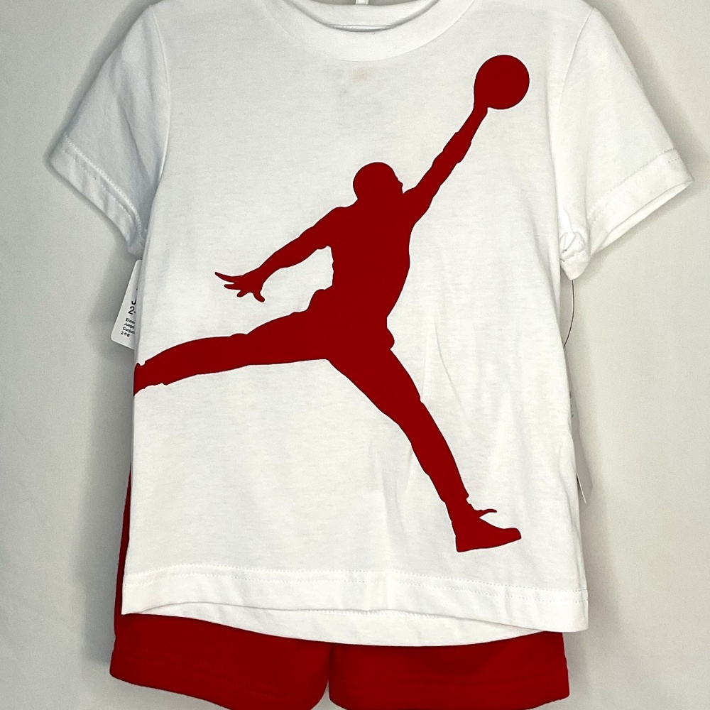 Jordan Kids Matching Set in White and Red